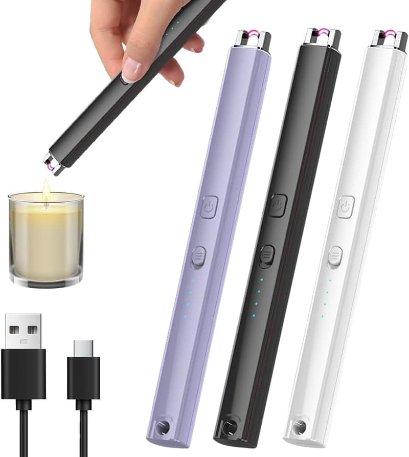 USB Aufladbare Lichtbogen Feuerzeuge im 3er Set – Elektronische Anzünder für Kerzen und Grill
