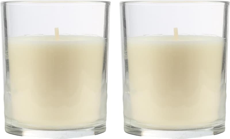 Duftkerzen im Glas, pflanzliches Wachs, 2 Stück, 28 Stunden Brenndauer