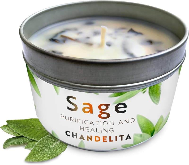 Salbei-Aroma-Kerze aus Sojawachs für Reinigung und Entspannung