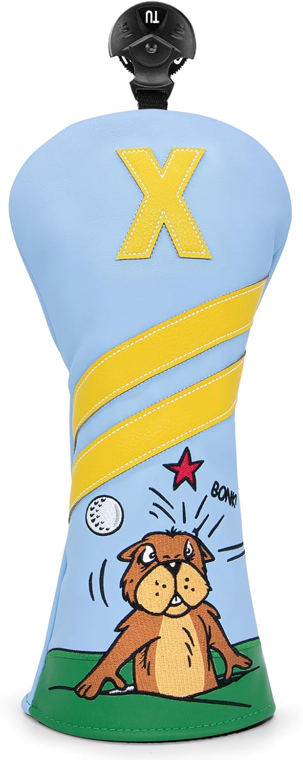 Gopher-Stil Golfschlägerhauben aus Premium-Leder, Set mit Nr. Tags