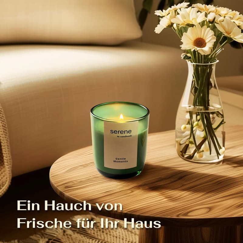 Duftkerze aus natürlichem Wachs mit Bergamotte und grünem Apfel, 200 g, 45 Std. Brenndauer, Geschenk für Frauen