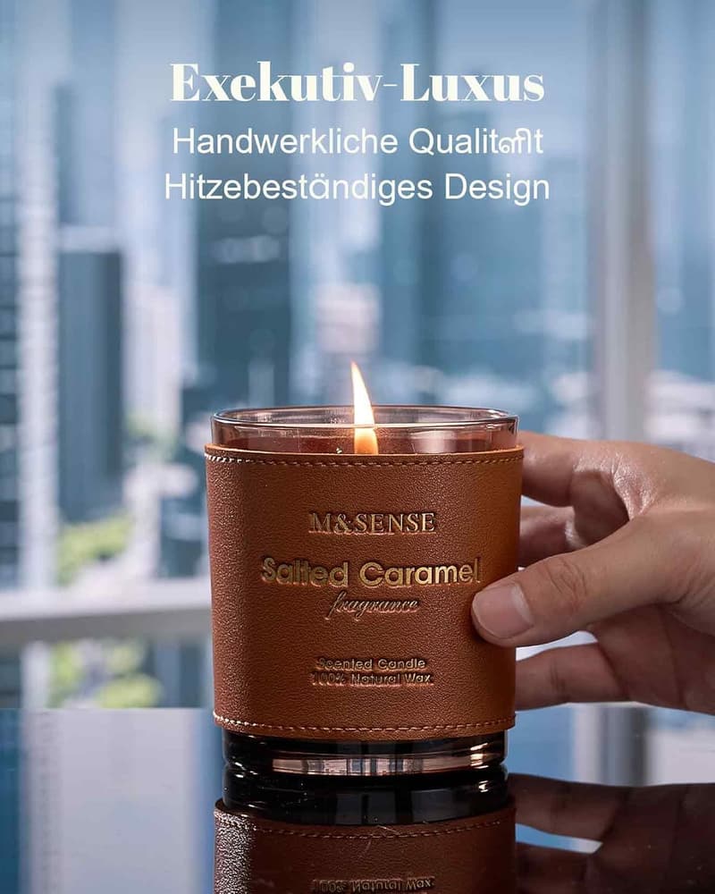 Zimt-Tabak Duftkerze aus Soja, 283g, Anti-Stress Geschenk für Männer