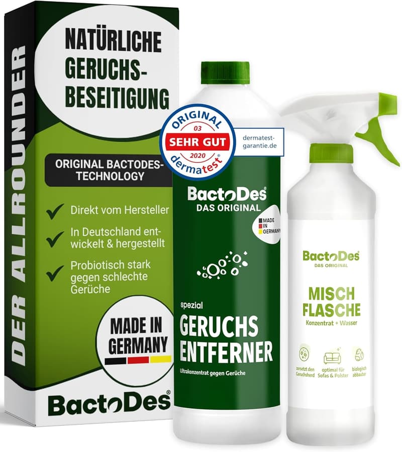 BactoDes 1L Geruchsvernichter für Tiergerüche und Verschmutzungen