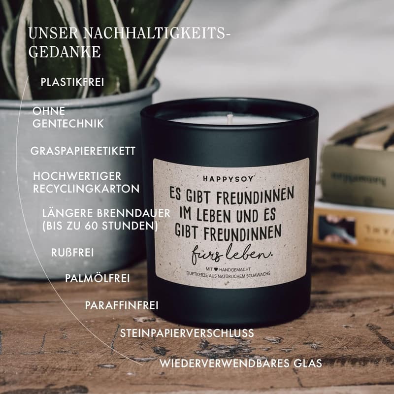 Freundschaft Duftkerze im Glas – Handgemacht und nachhaltig