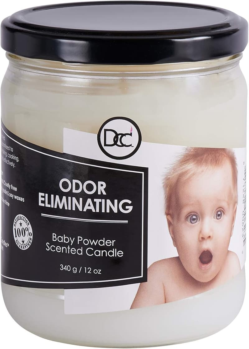 Geruchsbeseitigende Premium-Soja-Kerze (Babypuder) – 80 Std. Brenndauer