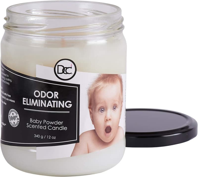 Geruchsbeseitigende Premium-Soja-Kerze (Babypuder) – 80 Std. Brenndauer
