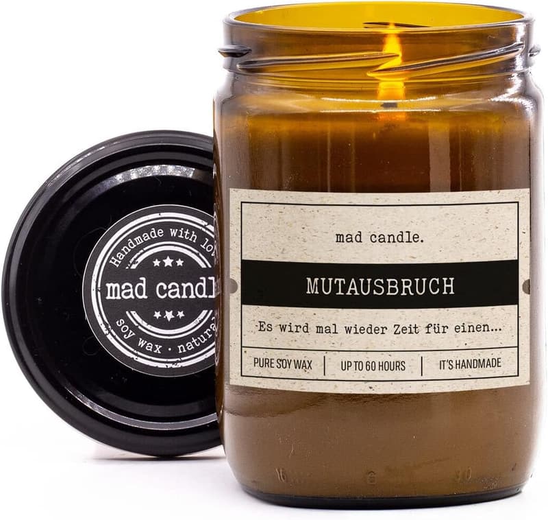 Mutausbruch Duftkerze mit Spruch | Lustiges Geschenk für Frauen