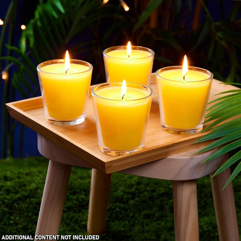 Zitronella Kerzen im Glas, 4er-Pack mit 30 Std Brenndauer