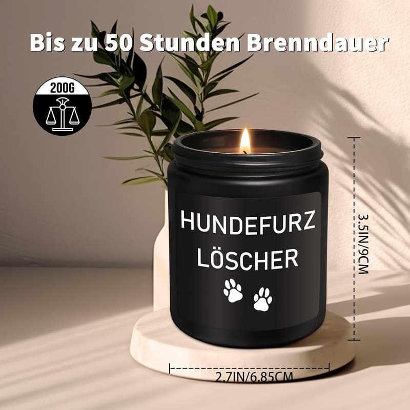 Hundefurz-Löscher Kerze für Hundebesitzer - Schwarz