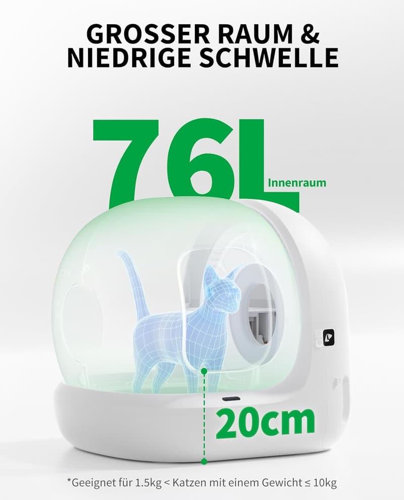 Selbstreinigende Katzentoilette PETKIT Pura Max 2 für mehrere Katzen