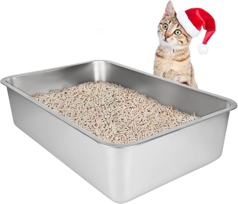 Edelstahl Katzenklo 50×35×15 cm – Geruchs- und fleckenfrei, rutschfest