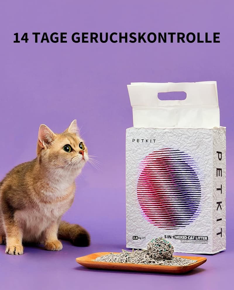 Tofu Katzenstreu 5in1, spülbar, geruchsfrei, extrem saugfähig (2 Taschen)