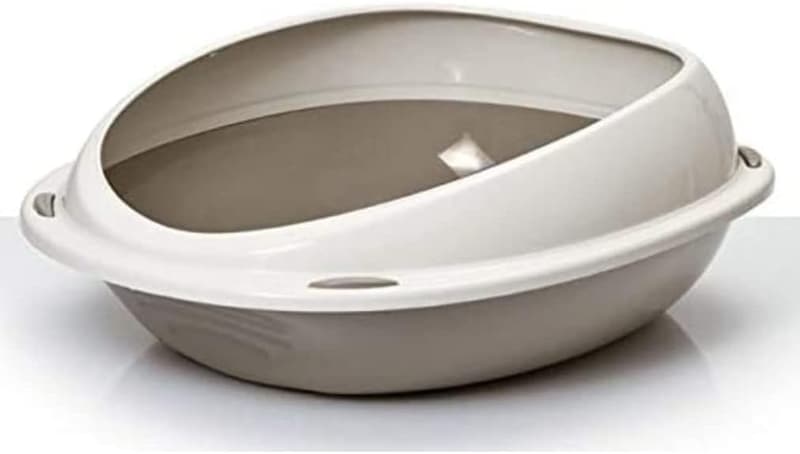Ovales Katzentoiletten-Shuttle mit Rand, 45 x 36 x 15 cm