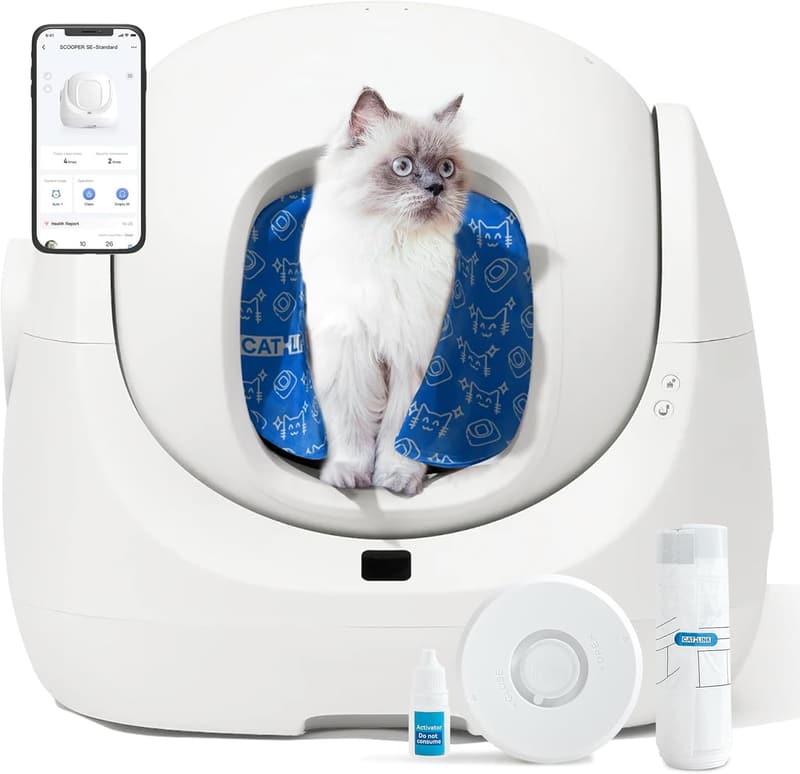 Selbstreinigendes Katzenklo für mehrere Katzen mit 70L Volumen und App-Steuerung