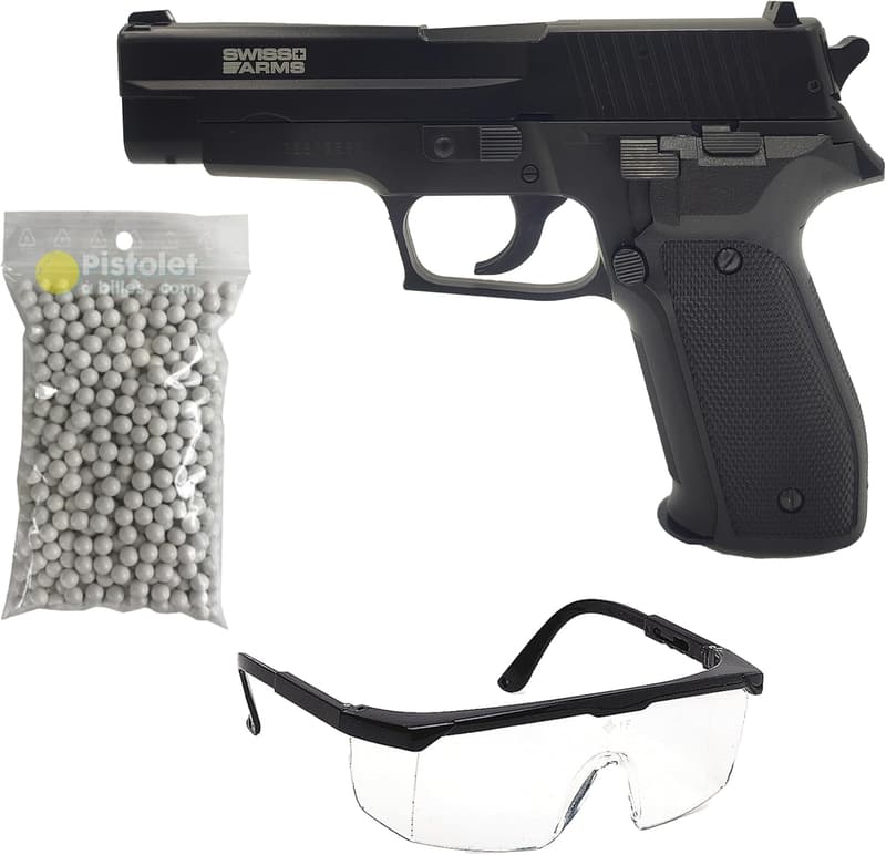 Saigo Defense Airsoft Pistol Pack SA Navy – Schwarze Federpistole aus Kunststoff und Metall