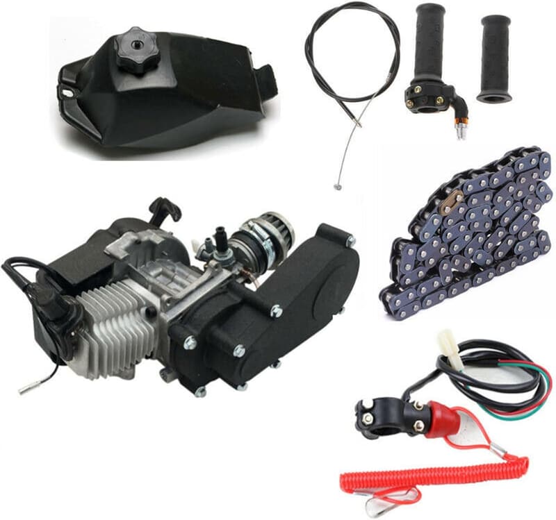 Mini Benzinmotor 49cc mit 14-mm-Vergaser für Pocket Bikes und ATVs