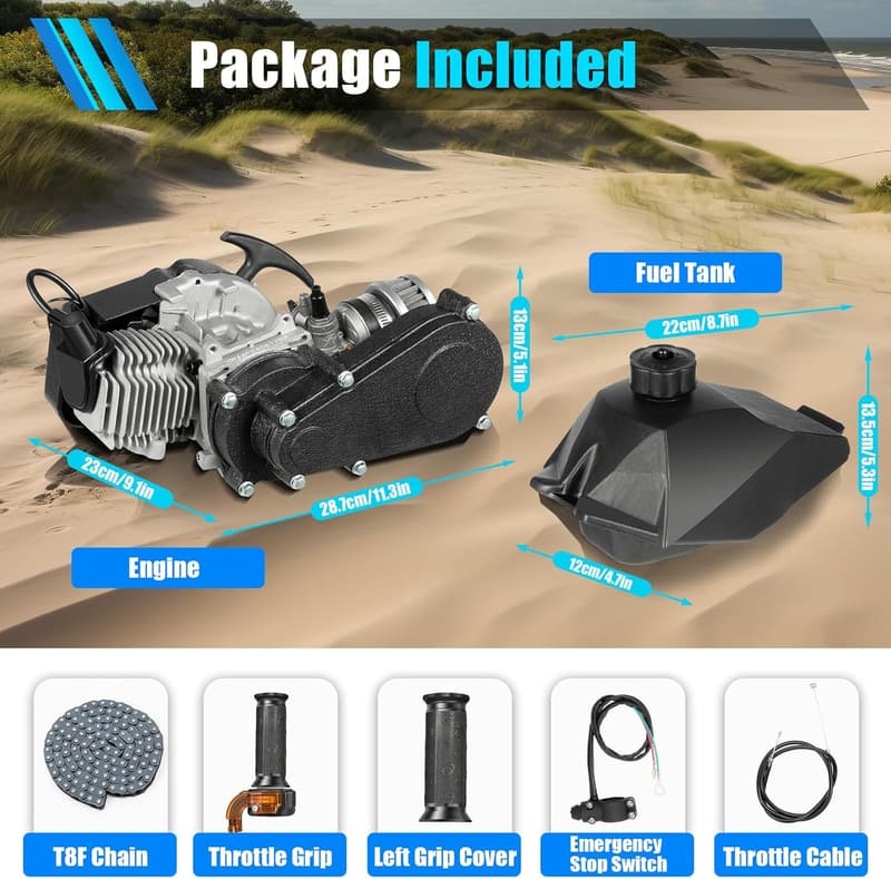 Mini Benzinmotor 49cc mit 14-mm-Vergaser für Pocket Bikes und ATVs