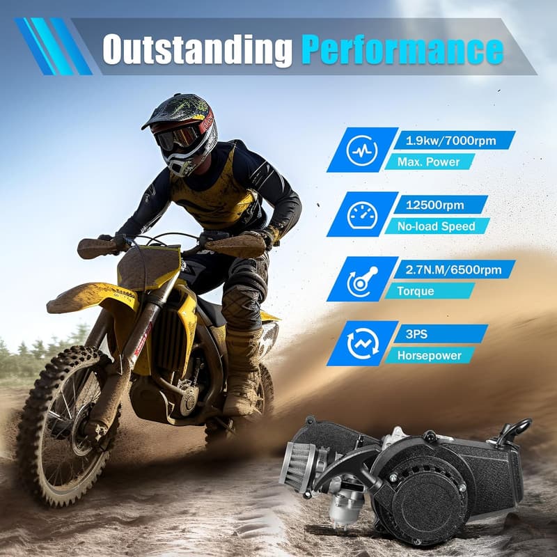 Mini Benzinmotor 49cc mit 14-mm-Vergaser für Pocket Bikes und ATVs