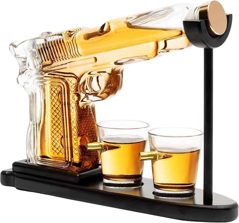Personalisierte Whisky Karaffe mit 2 Gläsern – Geschenke für Männer