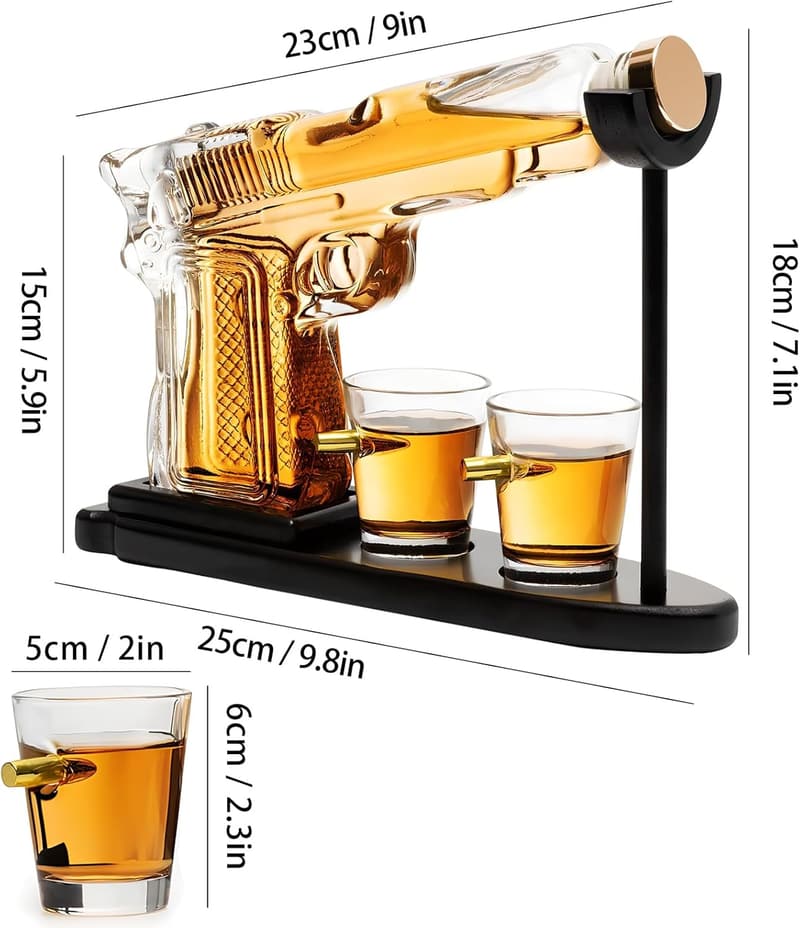 Personalisierte Whisky Karaffe mit 2 Gläsern – Geschenke für Männer