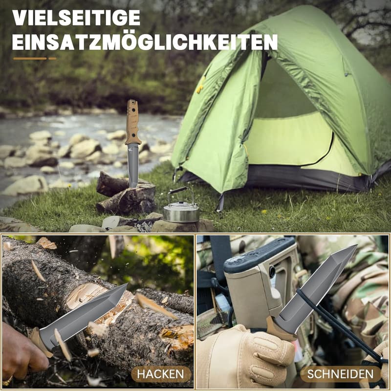 Survival Messer aus D2 Stahl mit Kydex Scheide und G10 Griff