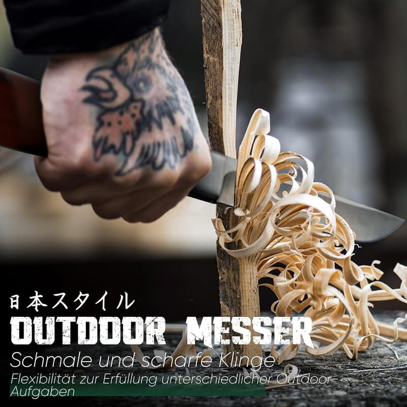 Japanisches Tanto Survival-Messer mit Holzscheide für Outdoor-Aktivitäten