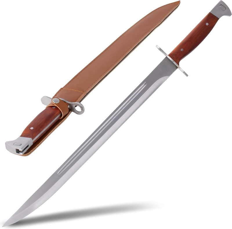 KOSxBO XXL Abfangmesser 61 cm mit Holster für Jäger – Outdoor-Replika