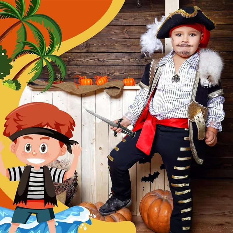Piratenschwert aus Kunststoff, 2-tlg. Set für Halloween-Kostüme
