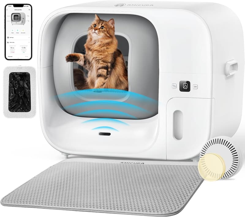 Automatische Katzentoilette mit App-Steuerung für große Katzen