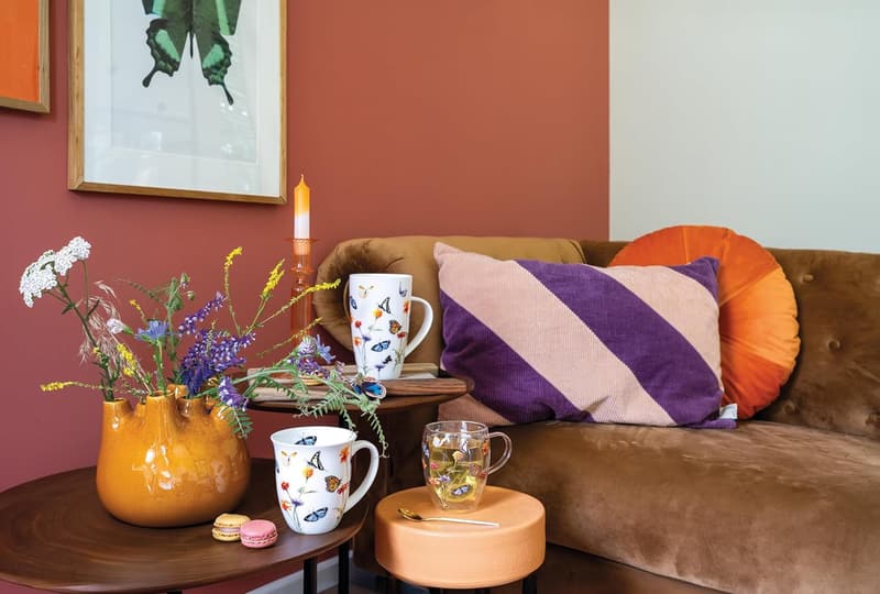 Kaffeetasse mit Schmetterlingen aus Fine Bone China, 400ml