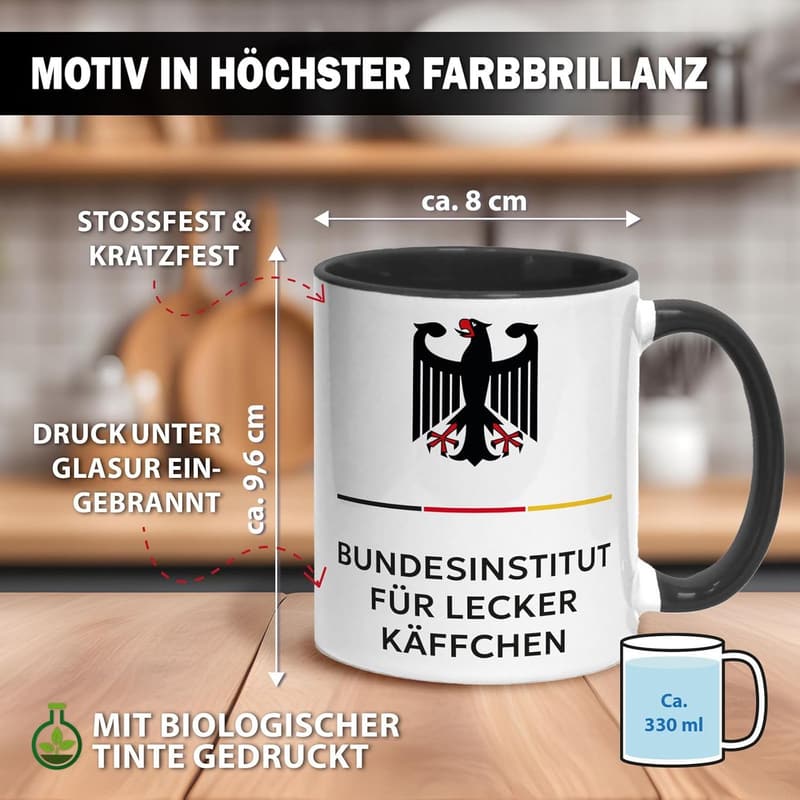 Lustige Kaffeetasse mit Spruch für Kollegen - Geschenk für Kaffeetrinker