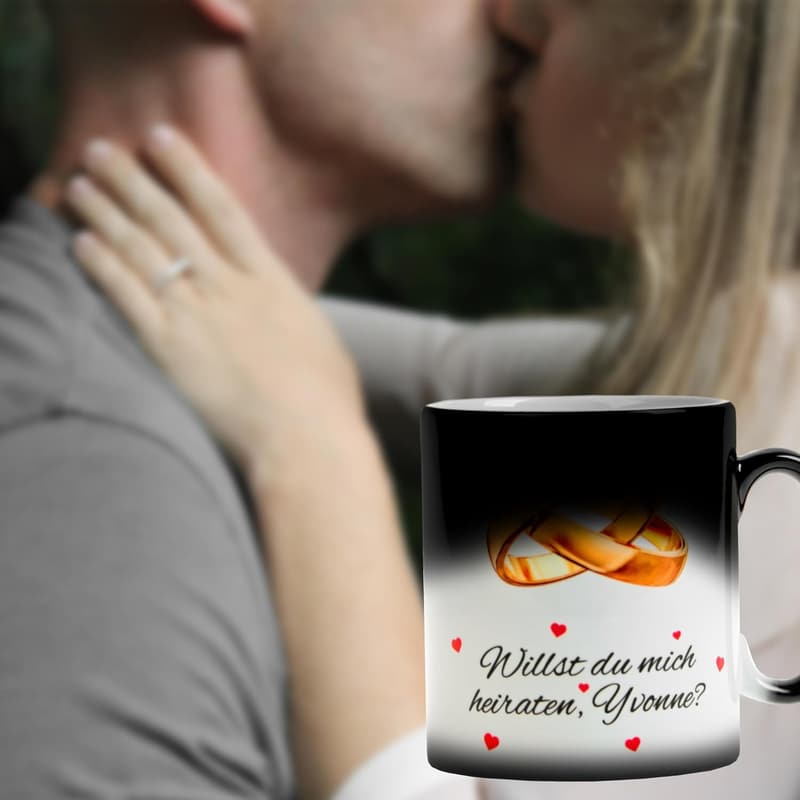 Personalisierte Farbwechseltasse mit Foto & Text - 325ml Keramik