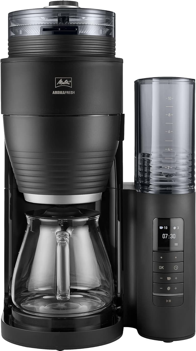 Melitta AromaFresh Pro X - Kaffeemaschine mit Mahlwerk, 10 Tassen