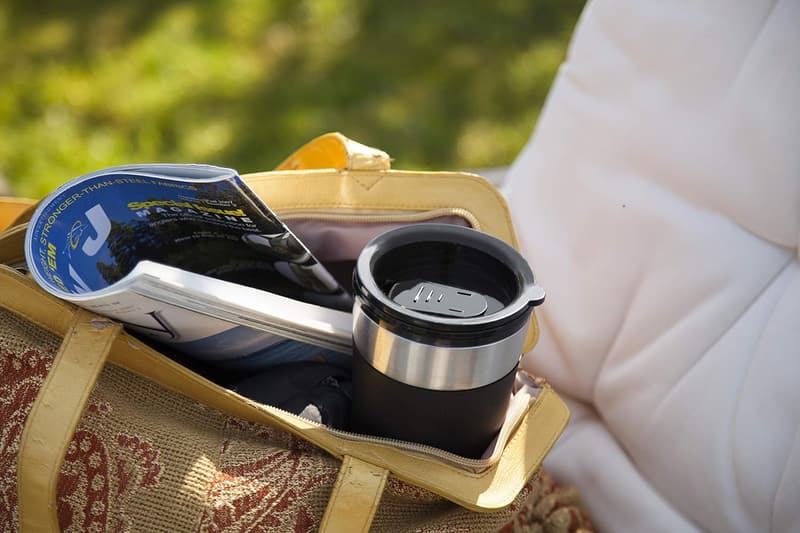 Camping Kaffeemaschine für 2 Tassen mit Isolierbecher, 750 Watt