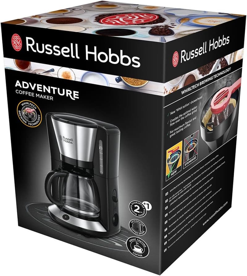 Russell Hobbs Adventure Kaffeemaschine 10 Tassen, 1100W, Glaskanne