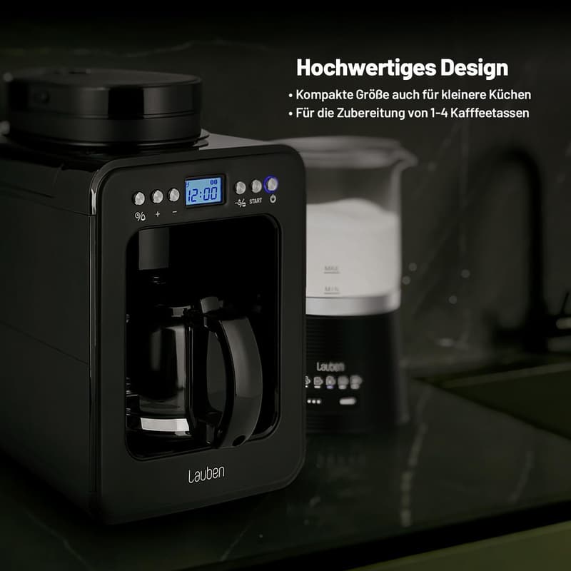 Kaffeemaker mit integriertem Mahlwerk für 2-4 Tassen, automatische Abschaltung