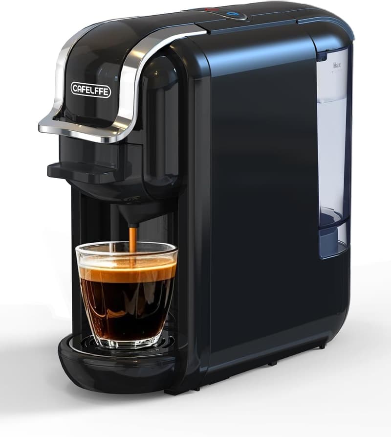 4-in-1 Kapsel-Kaffeemaschine mit 19 Bar, 0,6 l, für die Familie, Schwarz