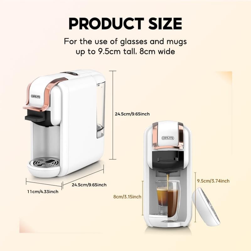 4-in-1 Kapsel-Kaffeemaschine mit 19 Bar, 0,6 l, für die Familie, Schwarz