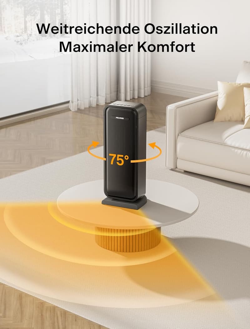 Energieeffiziente 2000 W Keramik-Heizung mit Thermostat und Timer