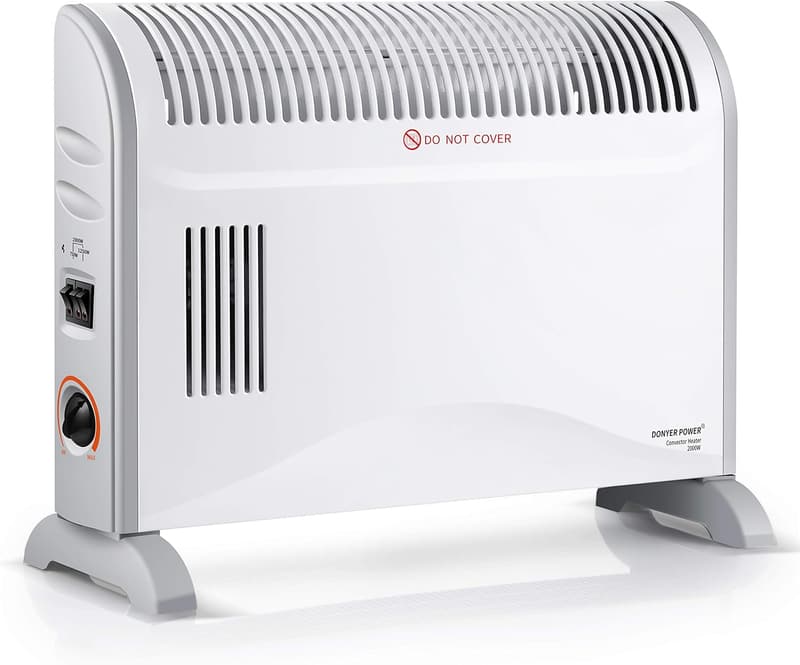 DONYER POWER Elektrischer Konvektor-Heizkörper mit Thermostat und Turbogebläse