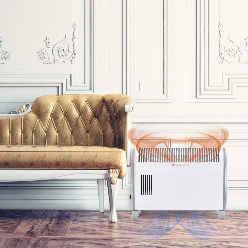 DONYER POWER Elektrischer Konvektor-Heizkörper mit Thermostat und Turbogebläse