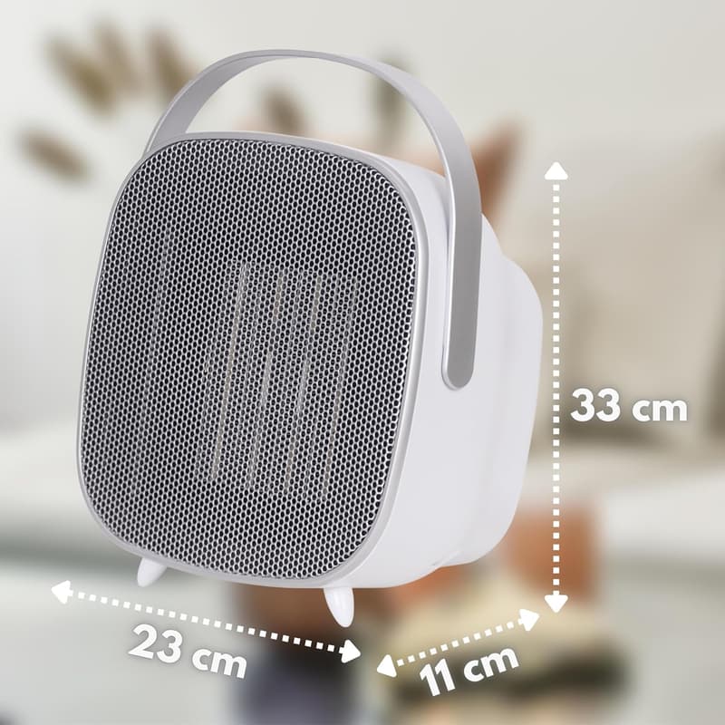 Mobiler Mini Heizlüfter 1500 Watt mit 7h Timer und Keramikheizelement