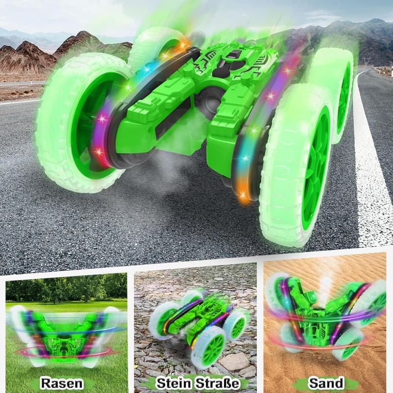 Ferngesteuertes 4WD Stuntauto mit Lichtern für Kinder 6-12 Jahre