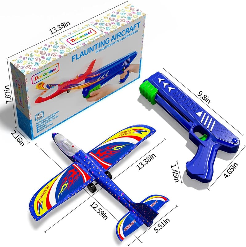 Flugzeug Launcher Spielzeug mit LED, 3er Set für Jungen und Mädchen, 8-12 Jahre