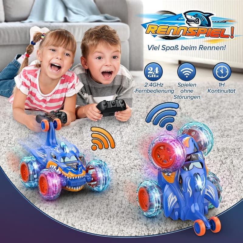 Ferngesteuertes Stunt Auto mit 360°-Drehung und LED für Kinder ab 3 Jahren