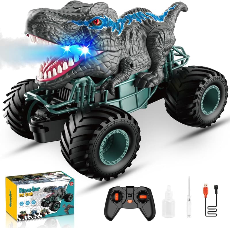 HappyGoLucky Monstertruck RC Auto mit Sprühnebel für Jungen 3-10 Jahre