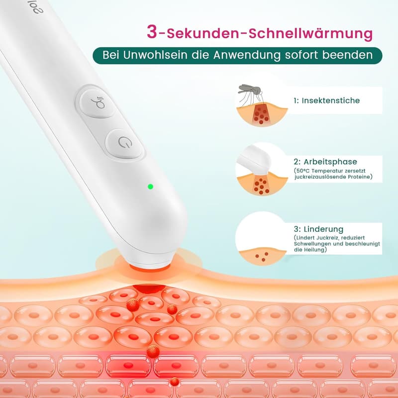 Mückenstich Hitzestift – Elektronischer Stichheiler, chemikalienfrei