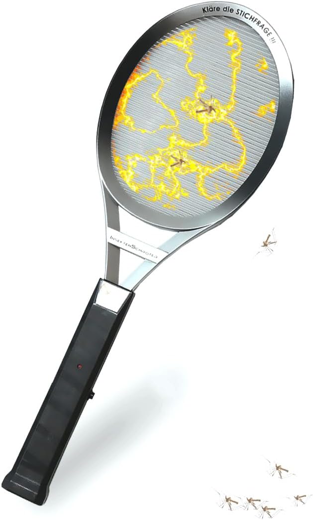 Elektrische Fliegenklatsche mit Tragetasche - Extra starker Insektenvernichter