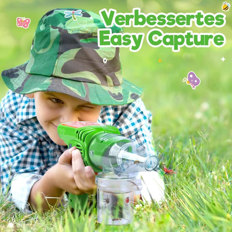 Insektenfänger für Kinder ab 3 Jahren – Entdecker Set mit Becherlupe und starkem Saugmechanismus