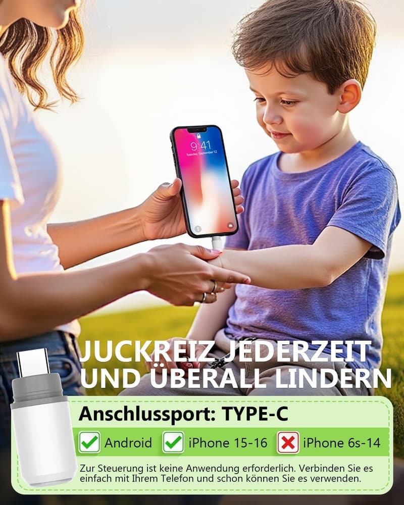 Elektrischer Insektenstichheiler mit USB-C – Chemiefreier Juckreiz-Stopper für Outdoor